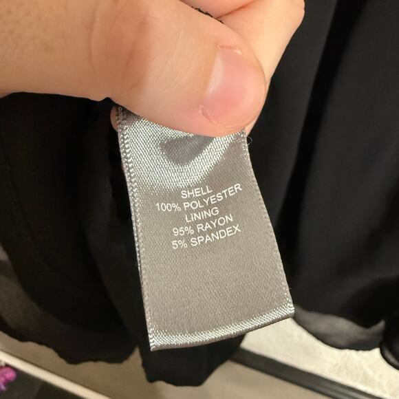 Marled Black Women Size XL Blouse Shirt Top Plus Size Long Sleeve Business - Picture 5 of 6